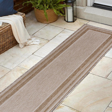 Beckett Classic Casual Border Stripe Indoor/Outdoor Area Rug